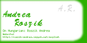 andrea roszik business card